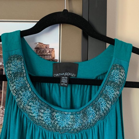 Cynthia Rowley Top, Medium Turquoise - Picture 2 of 3